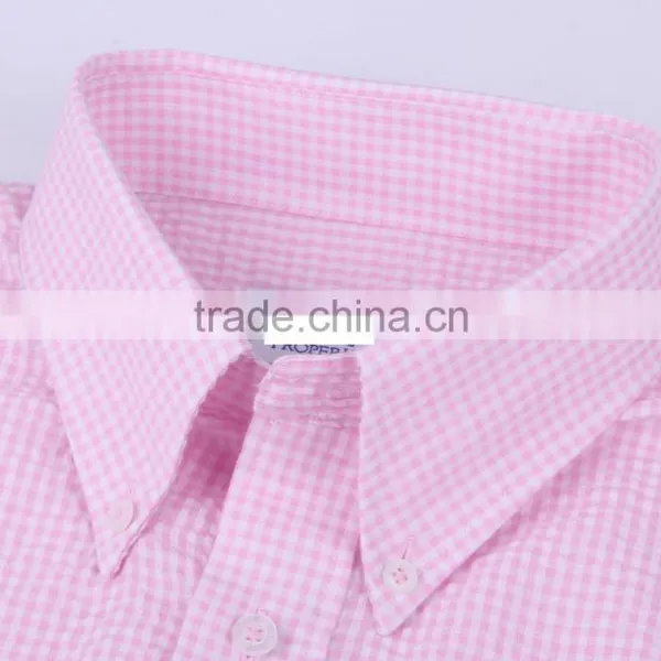 2017 Men's Short Sleeve Seersucker Casual Shirt Wholesale photo-4