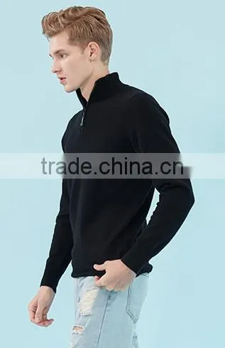 Mans High Quality Zipper Colloar Knitted Pattern Pullover Sweater With Wholesale Price photo-3