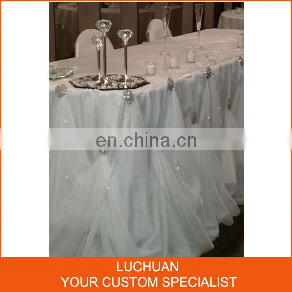 Fashion High Grade Quality White Whinestone Table Skirting photo-2
