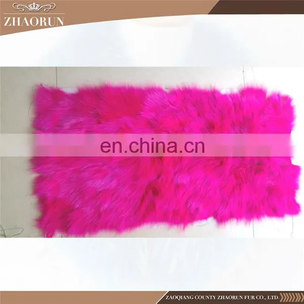 100% Real Fox Fur Plate / Dyed Color Fox Fur Skin Plate For Clothes & Garments photo-3