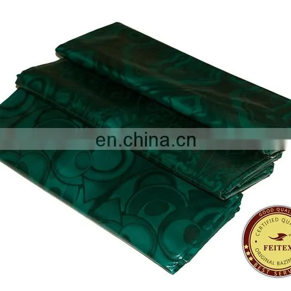 New Design Clothing Fabric Green Garment Fabric Shadda Guinea Brocade Cotton Wholesale Bazin Riche Jacquard Fabric FEITEX photo-3