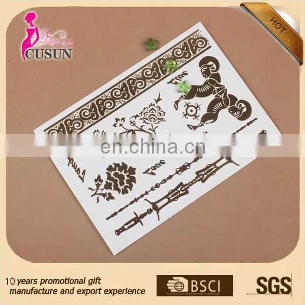 Non-toxic Waterproof Tattoo Feature Blue and Silver Foil Tattoo Sticker Metal Temporary Tattoo Sticker photo-3