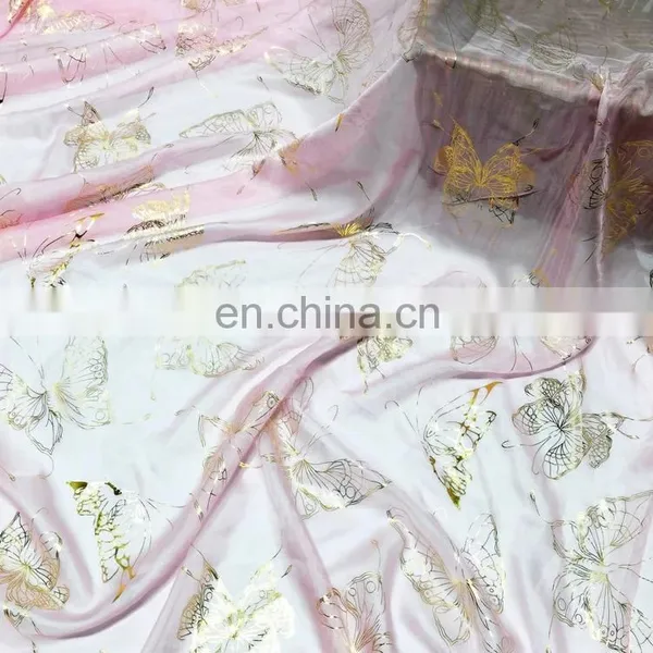 High Quality 30D 100% Polyester Bronzed Chiffon Fabric for Saree photo-2