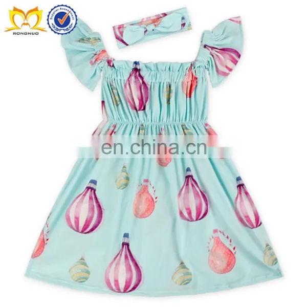 Baby Girls Flower Deer Beautiful Children Summer Clothes Cheap Baby Frock Design Kids Girls Party Dresses photo-2