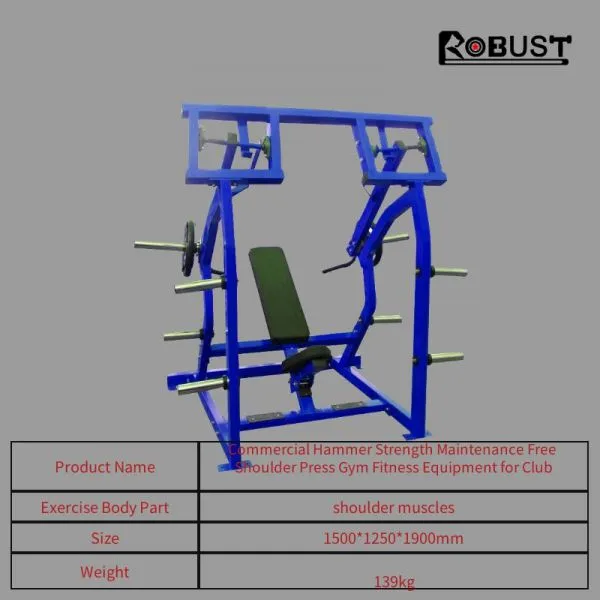 Commercial Hammer Strength Maintenance Free Shoulder Press Gym Fitness Equipment for Club photo-2