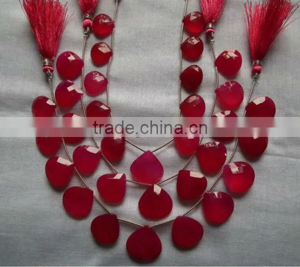 Red Onyx Briolette Strand