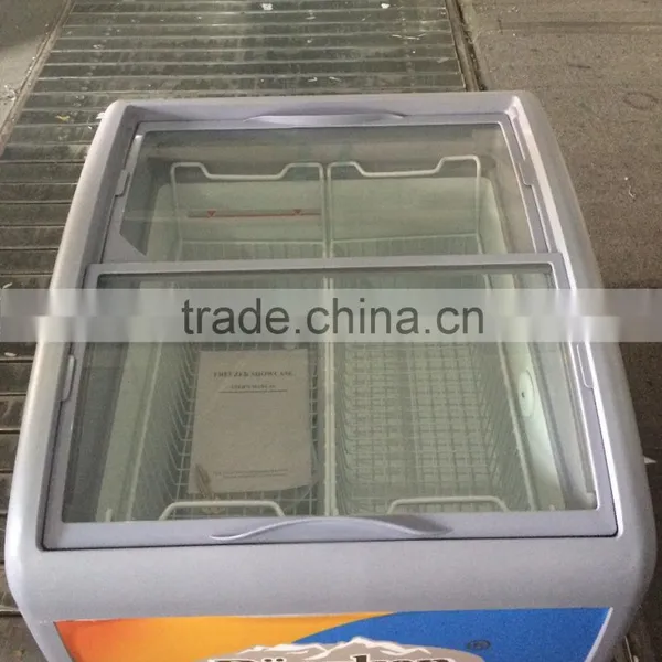 Etl Small Ice Cream Display Freezer Curved Glass Door Chest Freezer photo-3