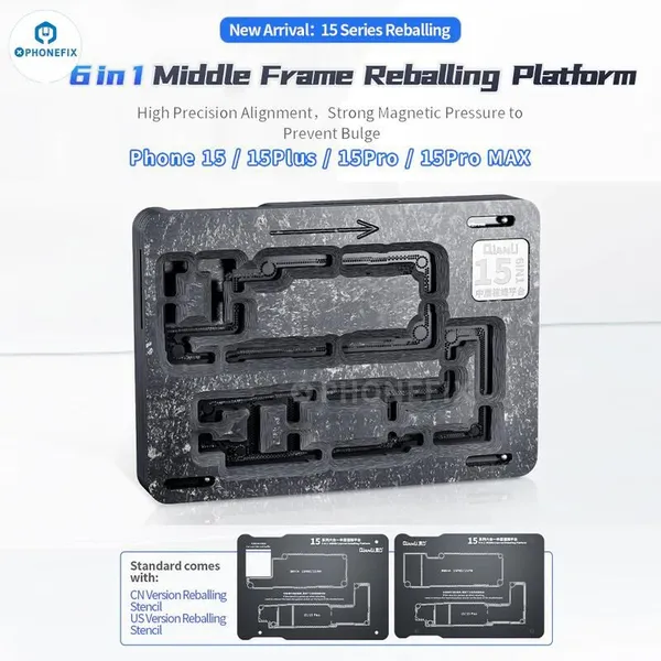 QianLi IPhone 15 Series Middle Frame Reballing Platform 6 In 1 Set