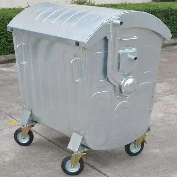 European Standard 1100-liter Galvanized Sheet Trash Can Trade Export-type Metal Trash Can photo-4