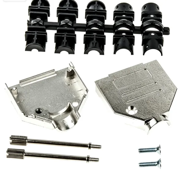 HARTING 09670150343 D-Sub 15 Pole Full Metal Hood Top Entry Backshell With 4-40 UNC Knurled Screw for Industrial Cable Assembly photo-3