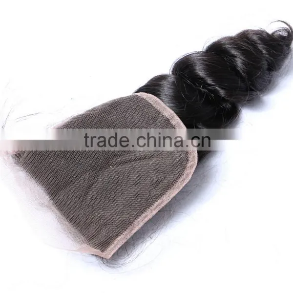 Loose Wave Virgin Hair Bundles With Silk Base Lace Closure With Baby Hair photo-4