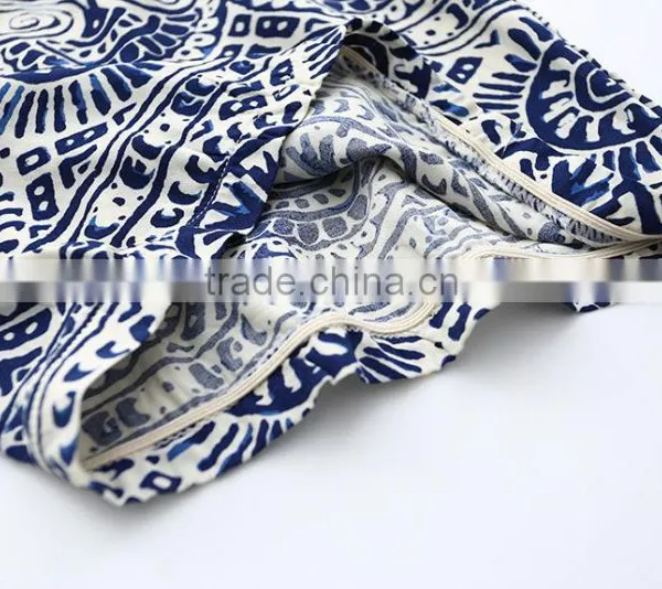 Summer Children Girl Clothes Set China Blue And White Strapless 2pcs Clothing Sets photo-5