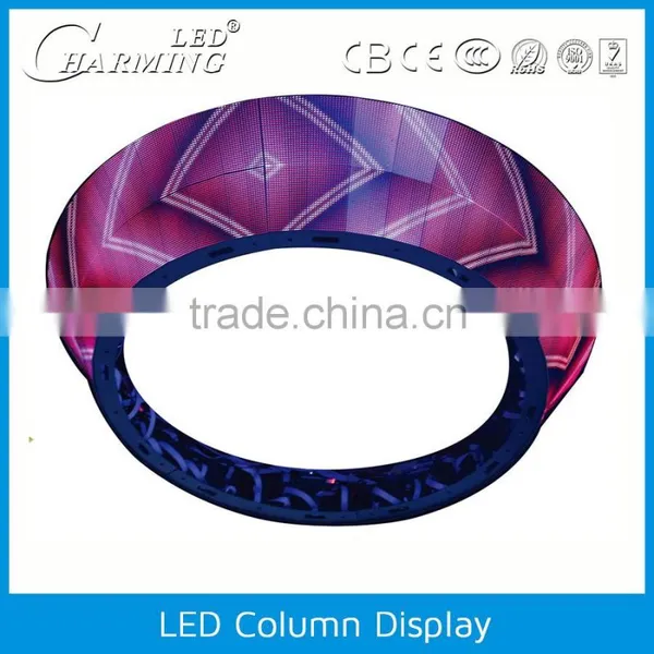 Small Multiple Size Special Shape Flexible Full Color Indoor Led Column Display photo-2