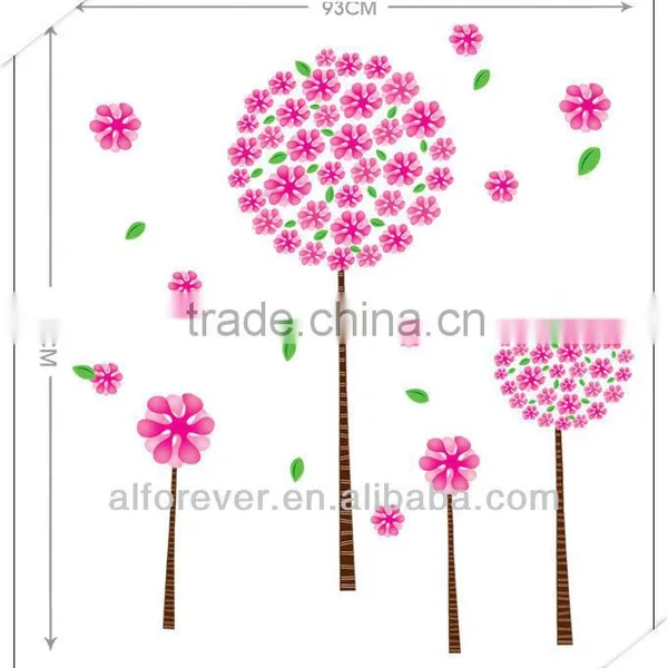 Hot Sale XL Pink Dandelion Wall Decor for Living Room 60*90cm photo-2