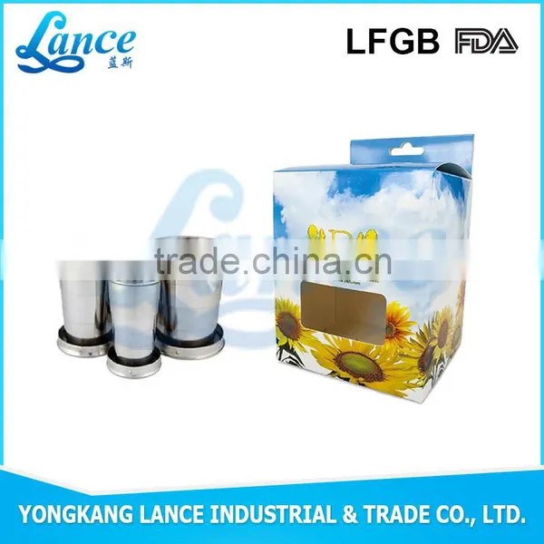 250ml Plain Popular Type Custom Stainless Steel Collapsible Cup