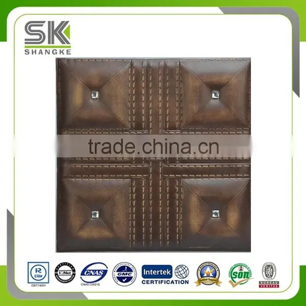 Graceful Embossing PU Leather 3D Wall Decorative Panels photo-3