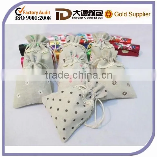 Organic Cotton Drawstring Jute Bag Weeding Party Gift Bag