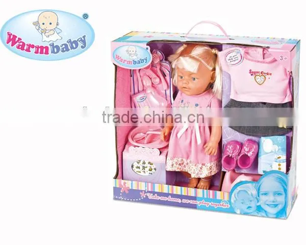16inch Baby Doll With Cooking Tools and Clothes Warm Baby for 3 Years Children