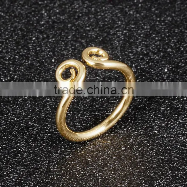 2016 Latest Elegant Simple Design Gold Rings Without Stones Hoop Ring photo-3