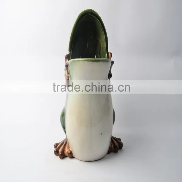 Personalized Ceramic Pen Holder of Wide Mouth Frog photo-2