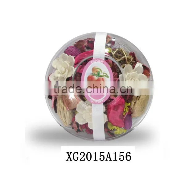Multi-scented Dried Flower In Round Glass Vase