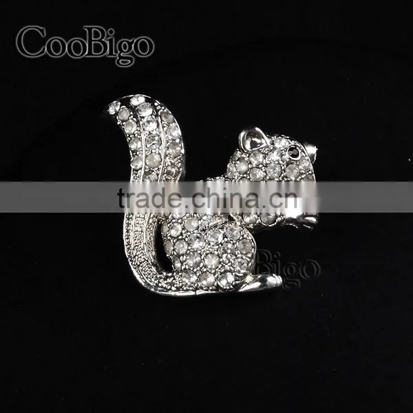 Fashion Jewelry Cute Little Squirrel Rhinestone Pin Brooch Women Girl Party Promotion Gift Apparel Accessories photo-5