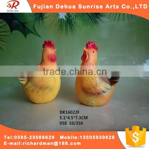 Wholesale Yellow Lovely Ceramic Chicken Decoration