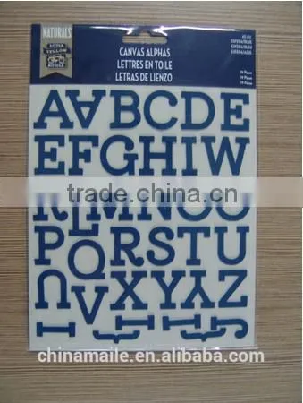 Eco-friendly Non-toxic Alphabet Canvas Fabric Stickers for Promotion Gift photo-2