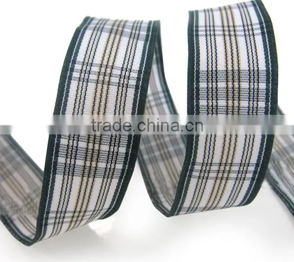 Classic Webbing Wire-edge Scottish Strap Plaid Ribbon/Check Ribbon/Grid Ribbon photo-3