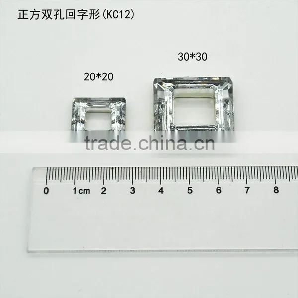 KC12 Suare 20*20 30*30mm Flat Back Sew on Acrylic Rhinestones for Fashion Decoration, Craft Making, Garment Bags Accessories photo-2