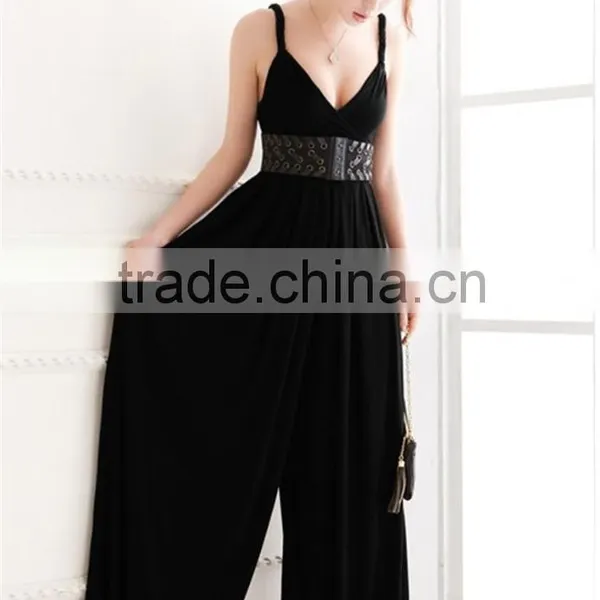 Sexy Women V Neck Sleeveless Pants Long Jumpsuit Casual Trousers Fashion Rompers photo-5