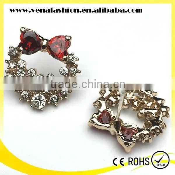 925 Silver Needle Cherry Flower Bow Shaped Small Size Earrings photo-5