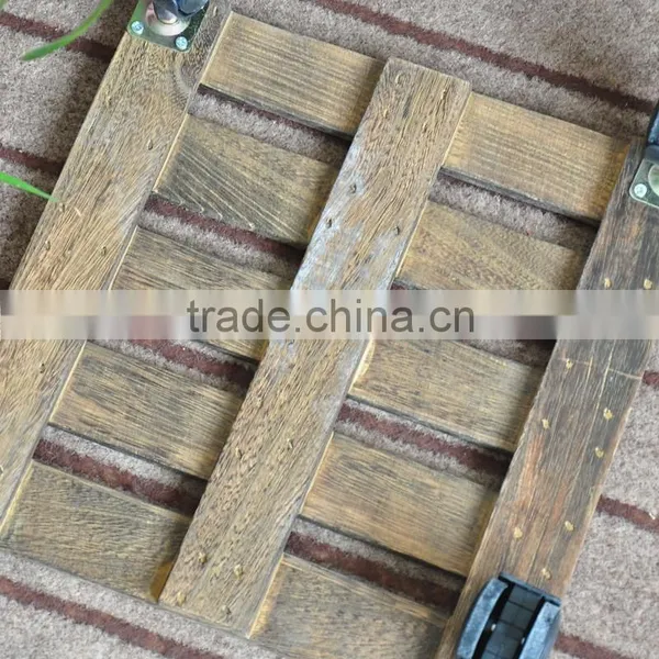 Portable Wood Plant Pot Tray With Wheet photo-6