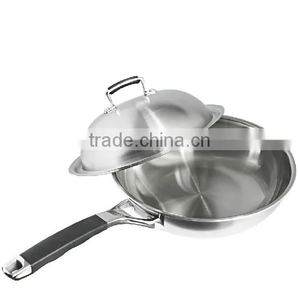 High Quality 3 Layers Stainless Steel Chinese No- Stick Der Wok/frying Pan photo-2