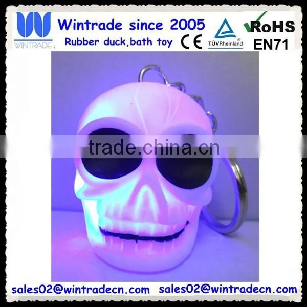 New Halloween Skull Head Flashing Keychain photo-2