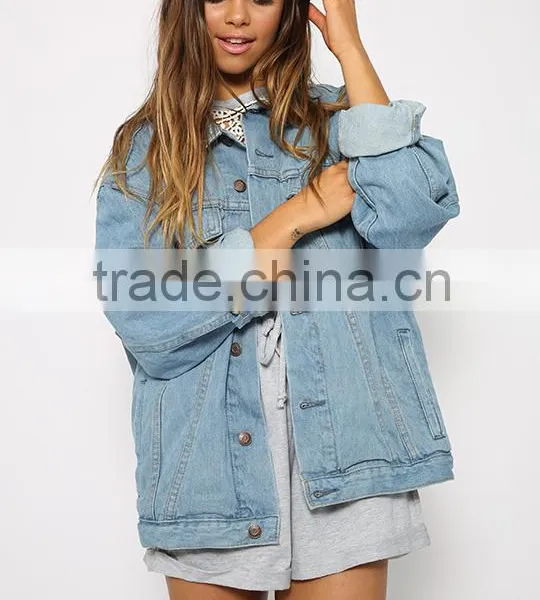 2016 Custom Made Clothing Manufacturers Women's Denim Jacket Quality Choice photo-3