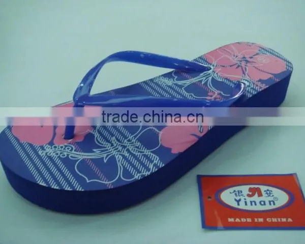 663 LOULUEN Custom Lady Wedge Heel Slippers Flip Flops For Women Wholesale photo-6