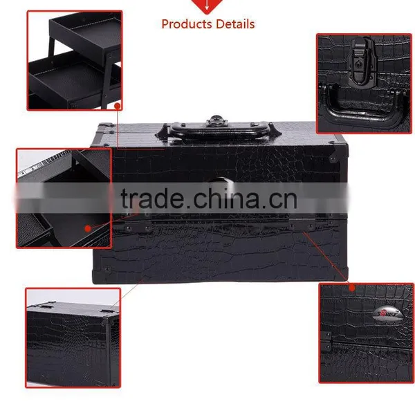 Clear Acrylic Top Jewelry Or Cosmetic Storage Display Boxes Makeup Train Case With Lock photo-5