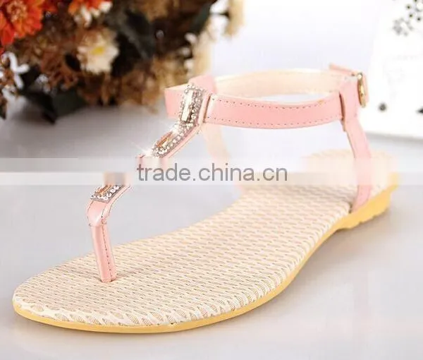 2015 Hot Sale Summer Flat Leisure Ladies Sandals Wholesale photo-3