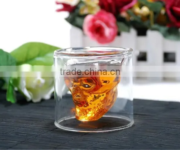 Skull Glass Cup/ Handmade Glass Cup/ Square Glass Cup photo-3