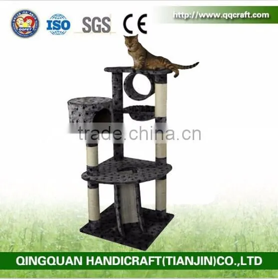 Paw Print Bungalow Cat Furniture Condo House Scratcher Multi Level Cat Activity Tree photo-6