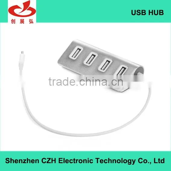 Aluminium Casing Usb-c Hub, 4- Port Type c Hub Change to Driver Download Usb 2.0 Hub From for Macbook With LED Indicators photo-2