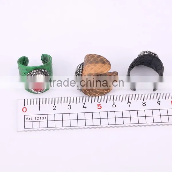 Charm Red Gem Natural Stone Ring, Snakeskin Rings, Oval Shape Pave Setting Crystal Jewelry Finger Druzy Gem Ring photo-3