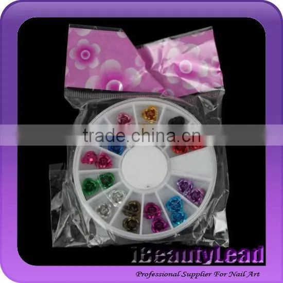 New Nail Decoration Nail Metal Rose Flower Rose Metal Different Colors photo-2