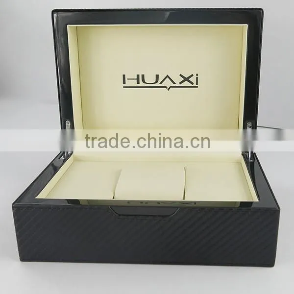 Huaxi High Glossy PU Rectangular Watch Display Cases photo-3