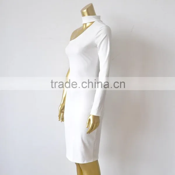 Wholesale One Shoulder Midi Sexy Ladies One Piece Dress Latest Neck Designs photo-6