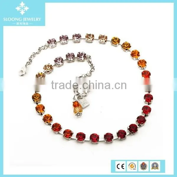 New Custom Brand Quality Colorful Crystal Necklace Chain Types photo-6