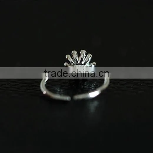 925 Sterling Silver Chrysanthemum Flower Ring Adjustable Ring Fashion Women Ring Jewelry Supplies 6260556 photo-3