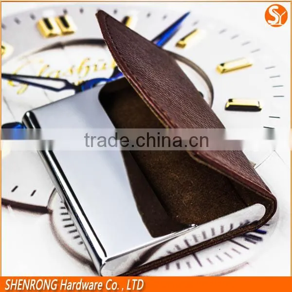 Business Affairs Brown PU Leather Credit Card Holder Name Card Case for Business Men and Promotional Gift photo-3