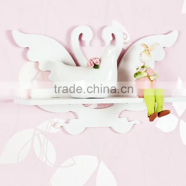 2015 Hot Sale Decorative Pure White WPC Carved Display Hollow Out Floating Shelf photo-5